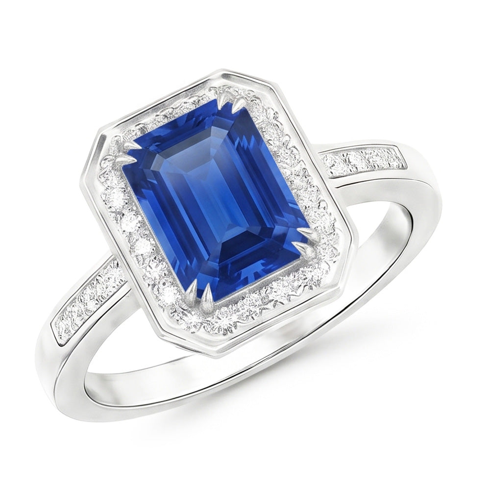 Anello Di Fidanzamento Con Zaffiro Da 6 Carati