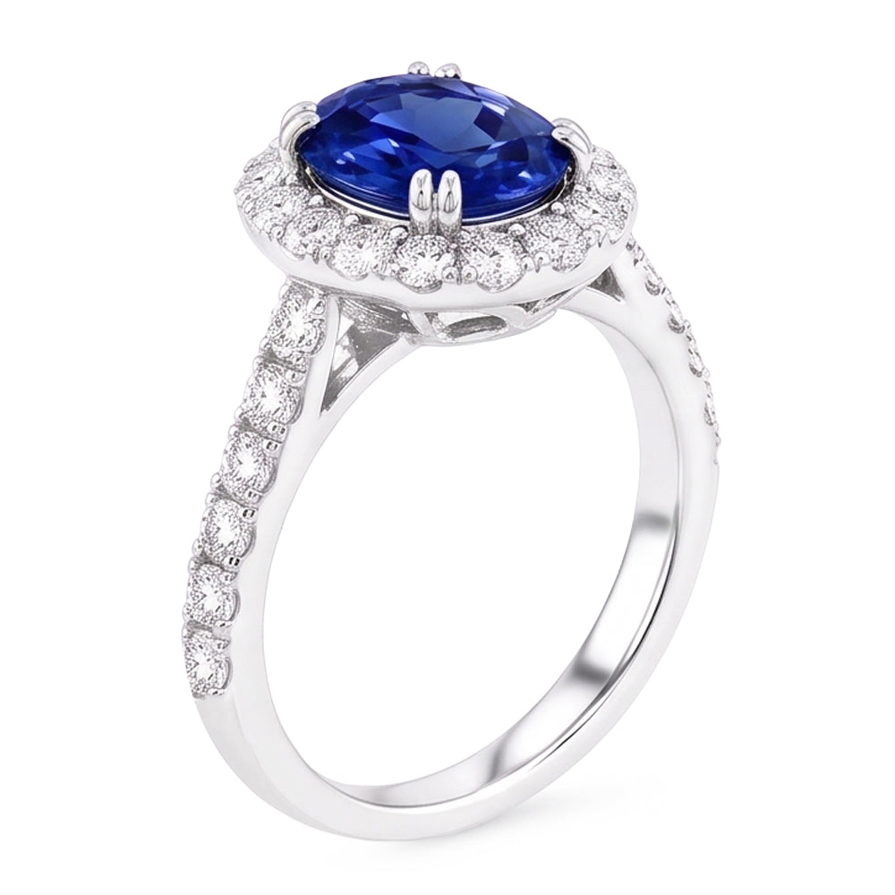 Anello Di Fidanzamento Con Zaffiro Da 6 Carati