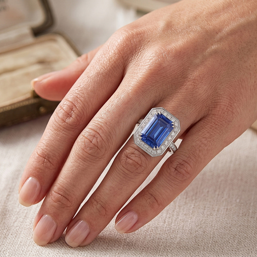 Anello Di Fidanzamento Con Zaffiro Da 6 Carati