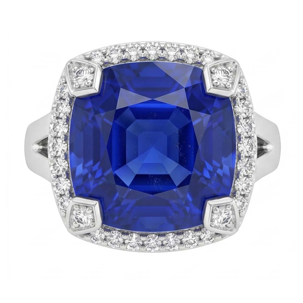 Anello Di Fidanzamento Con Zaffiro Da 7 Carati