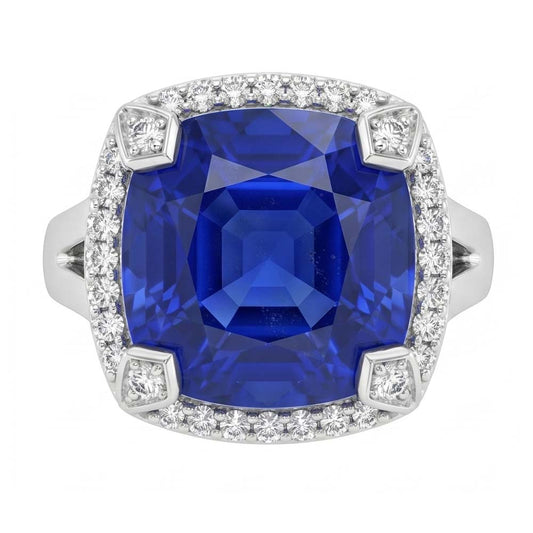 Anello Di Fidanzamento Con Zaffiro Da 7 Carati