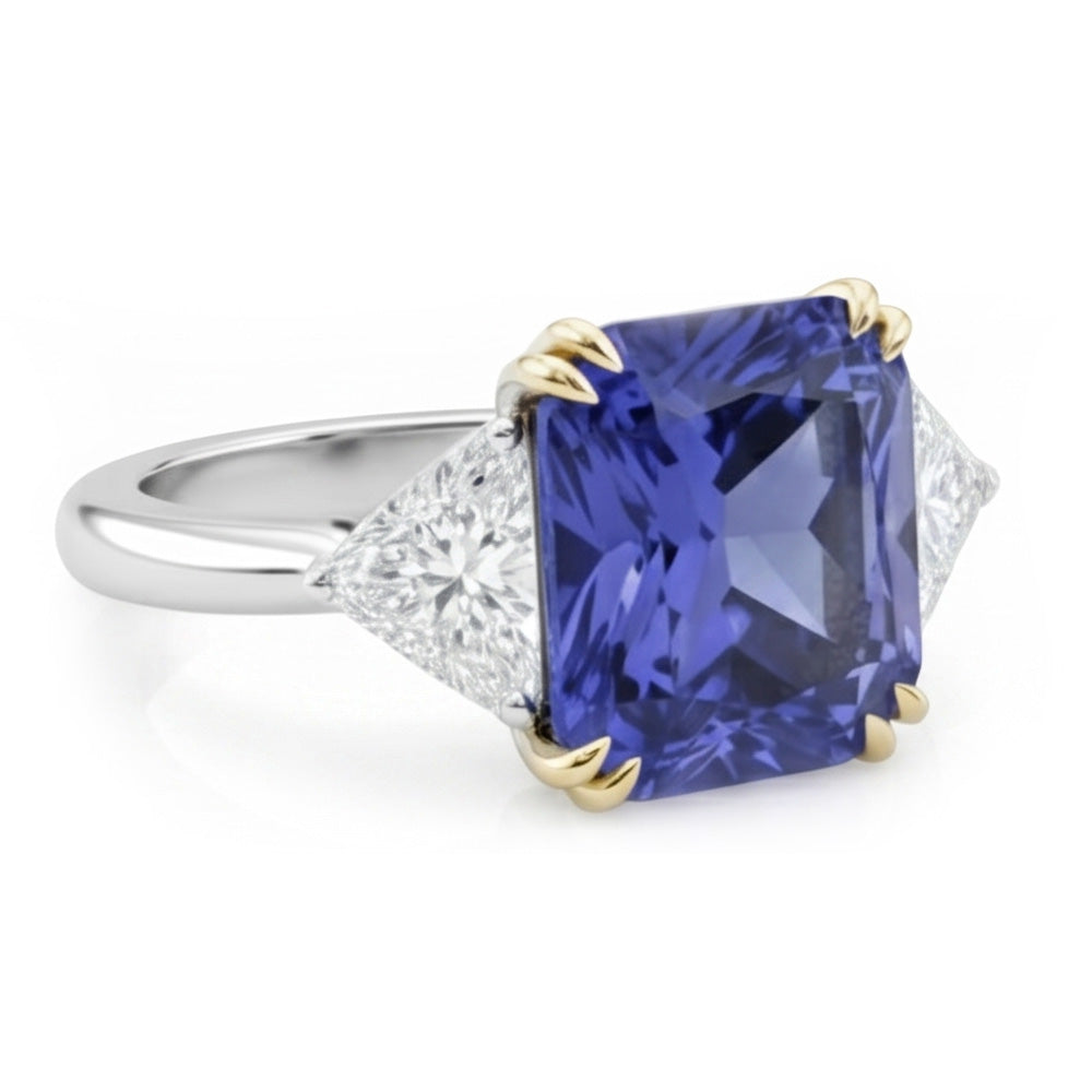 Anello Di Fidanzamento Con Zaffiro Da 7 Carati