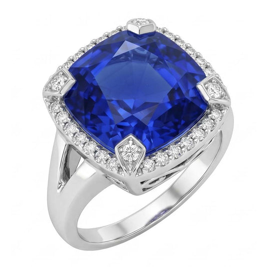 Anello Di Fidanzamento Con Zaffiro Da 7 Carati