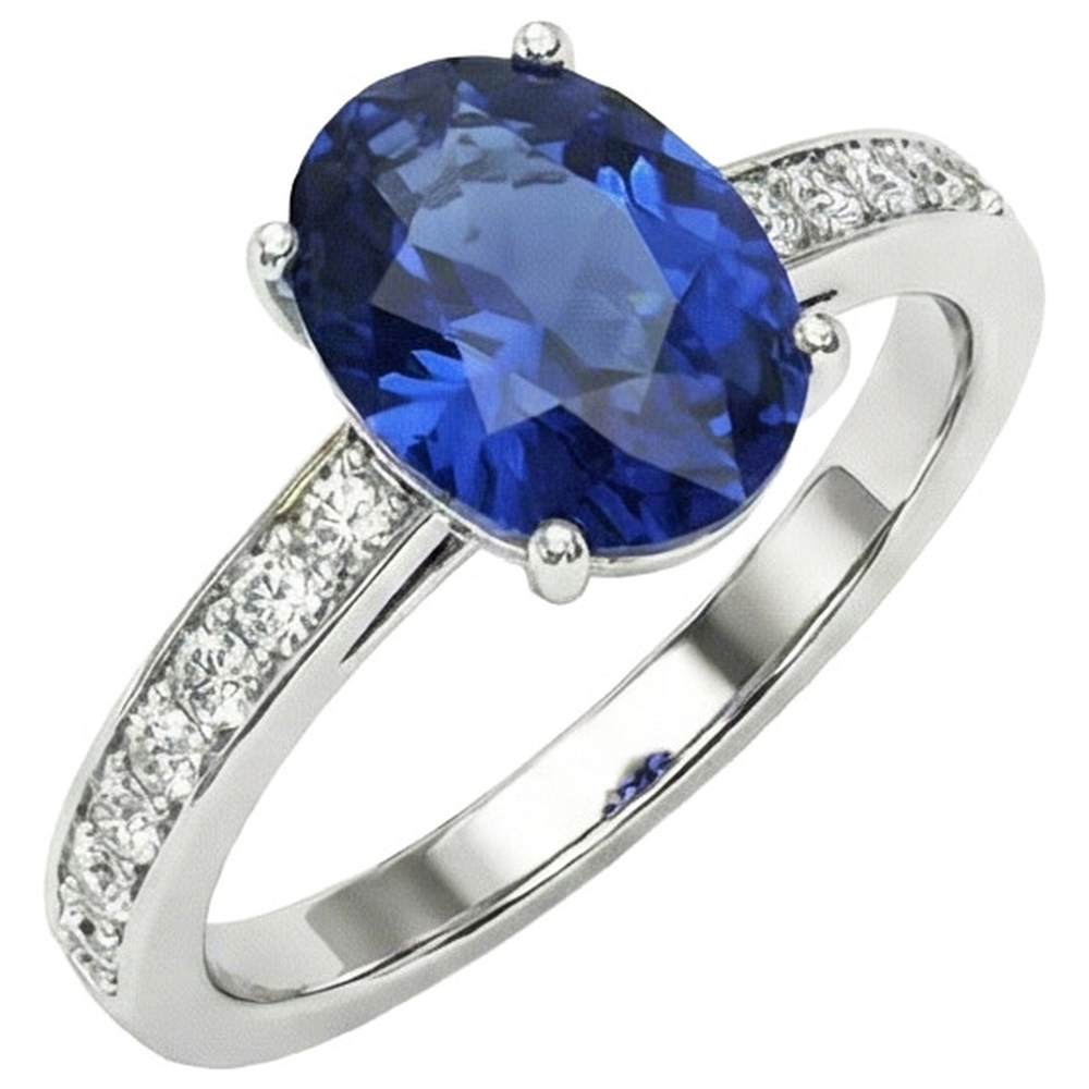Anello Di Fidanzamento Con Zaffiro Da 7 Carati