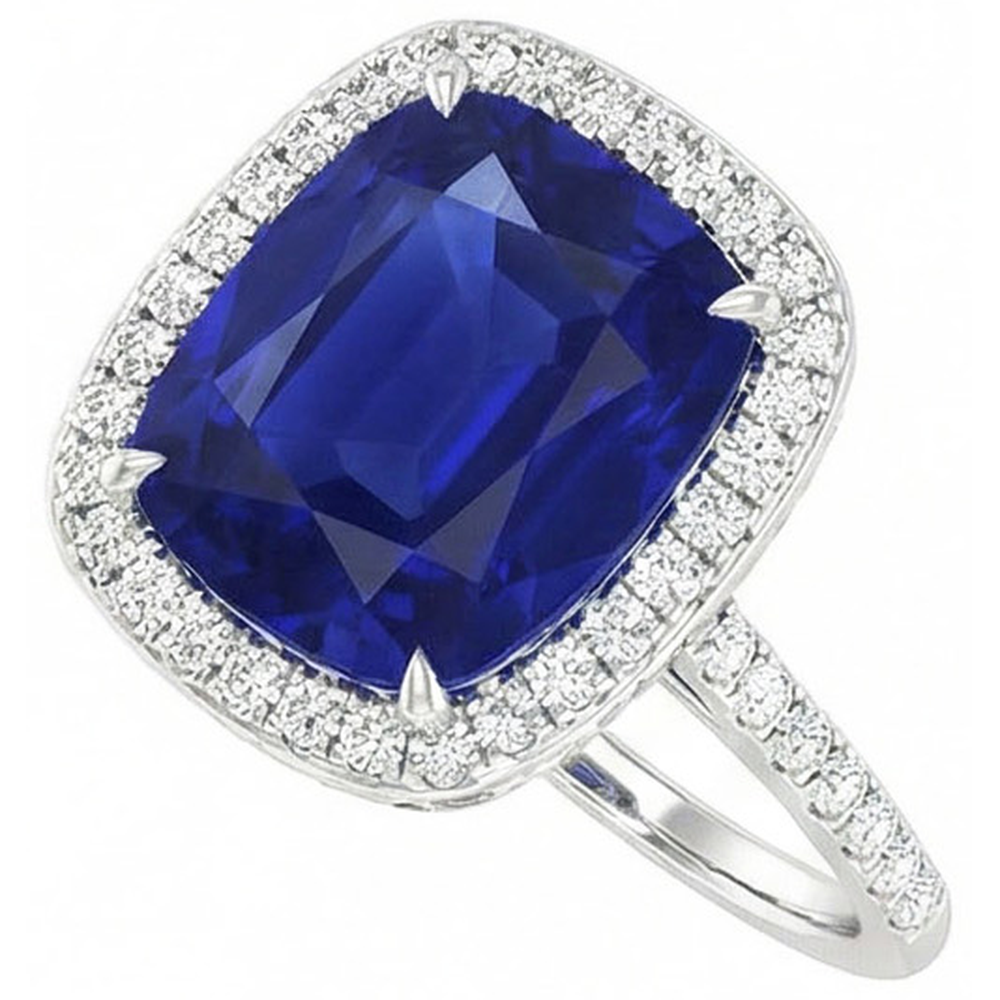 Anello Di Fidanzamento Con Zaffiro Da 7 Carati