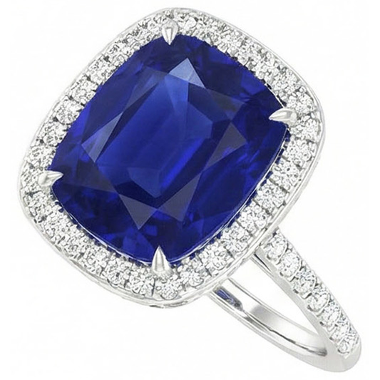 Anello Di Fidanzamento Con Zaffiro Da 7 Carati