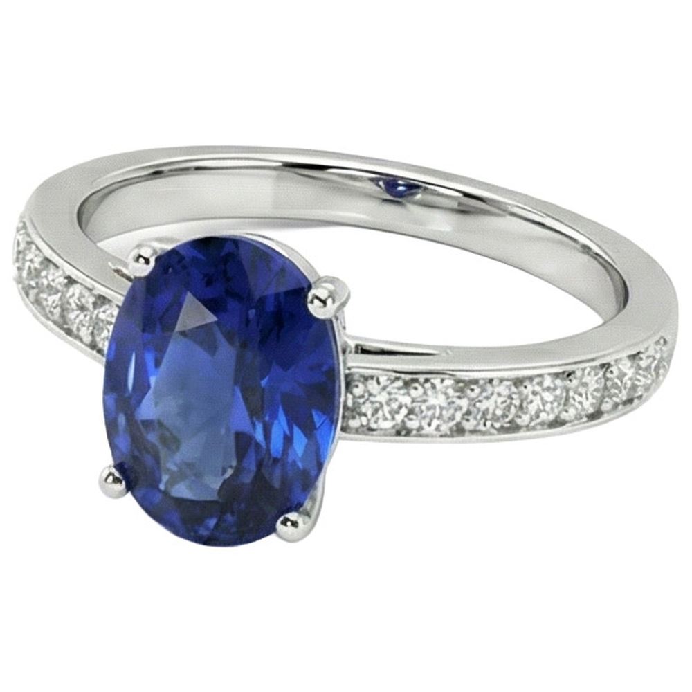 Anello Di Fidanzamento Con Zaffiro Da 7 Carati