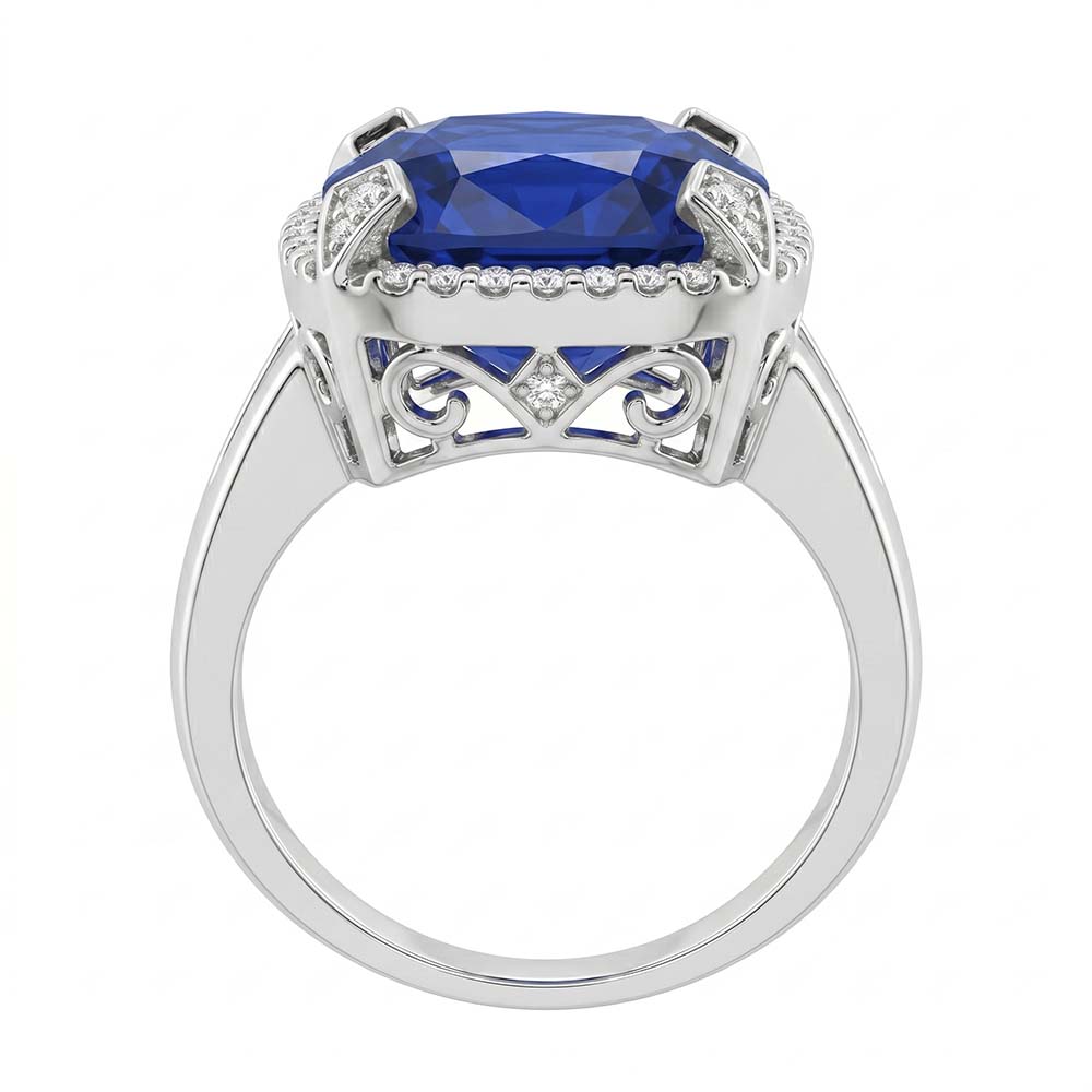 Anello Di Fidanzamento Con Zaffiro Da 7 Carati