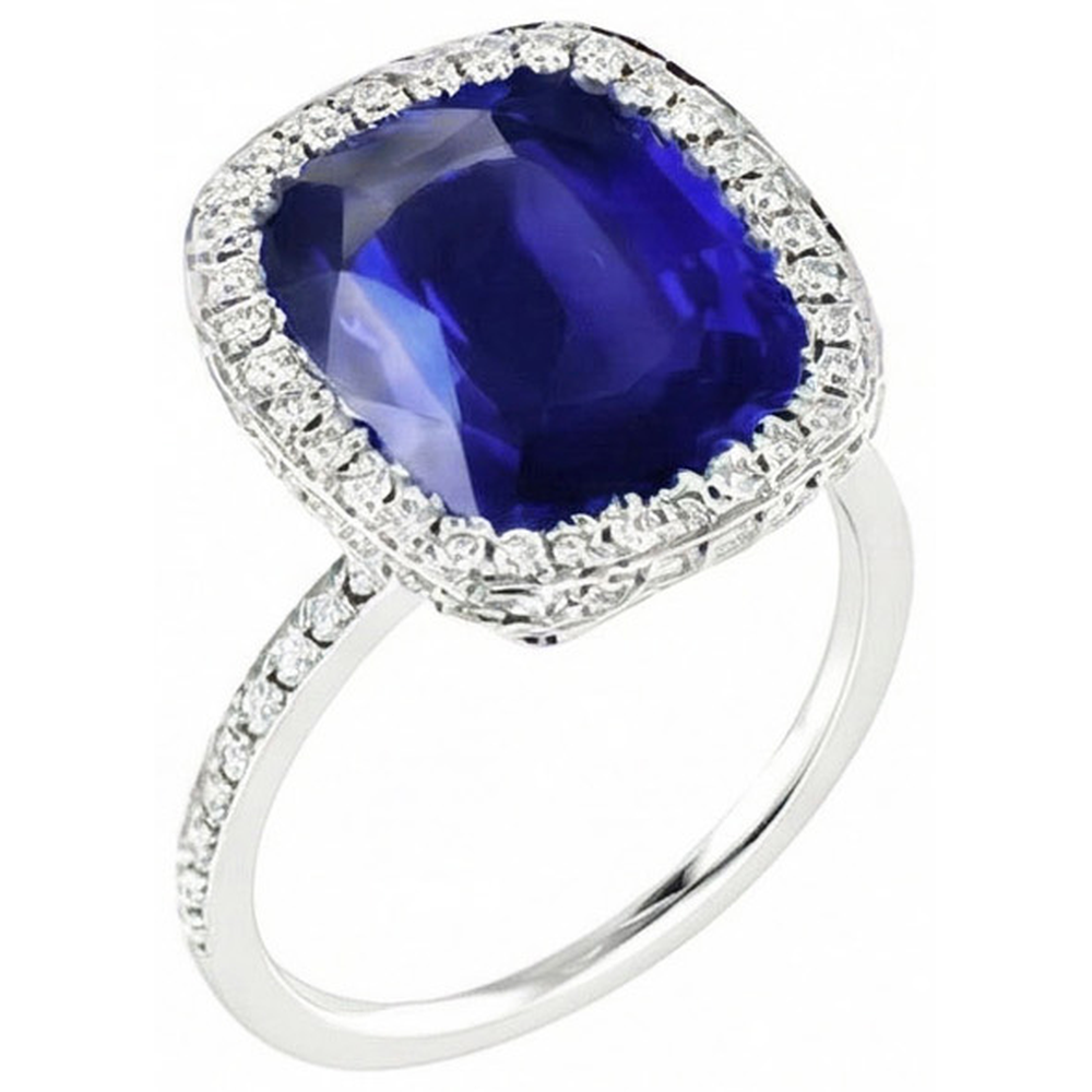 Anello Di Fidanzamento Con Zaffiro Da 7 Carati