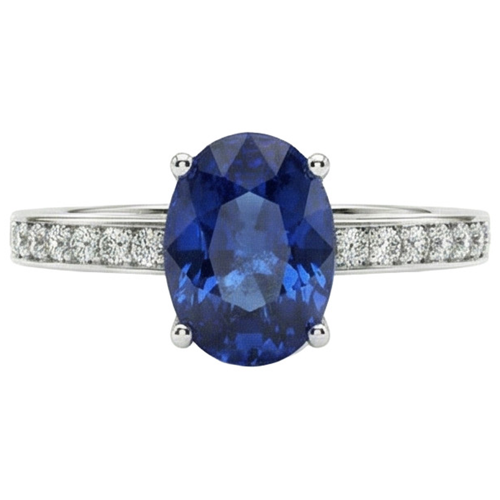 Anello Di Fidanzamento Con Zaffiro Da 7 Carati