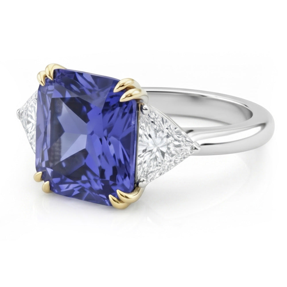 Anello Di Fidanzamento Con Zaffiro Da 7 Carati