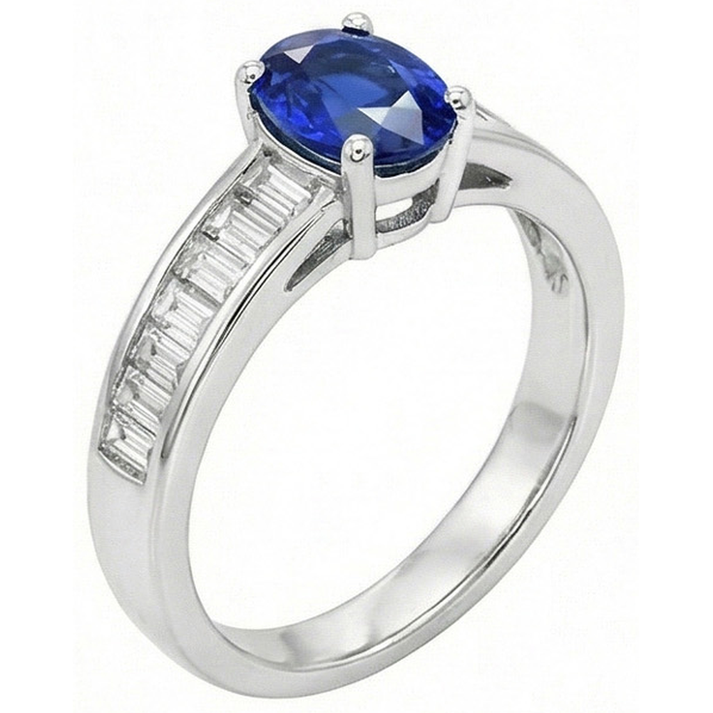 vero baguette diamante 8carati anello angolo laterale