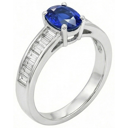 vero baguette diamante 8carati anello angolo laterale