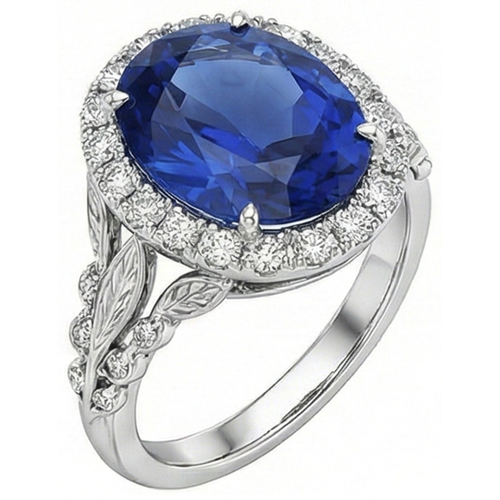 Anello Di Fidanzamento Con Zaffiro Da 8 Carati