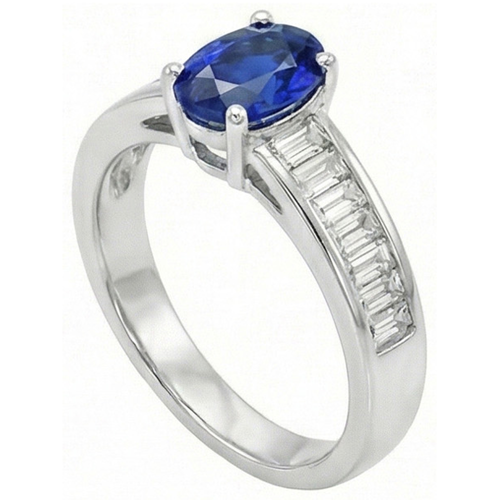 vero baguette diamante 8carati anello dettaglio ravvicinato
