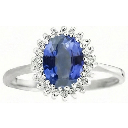 Anello Di Fidanzamento Con Zaffiro Da 8 Carati
