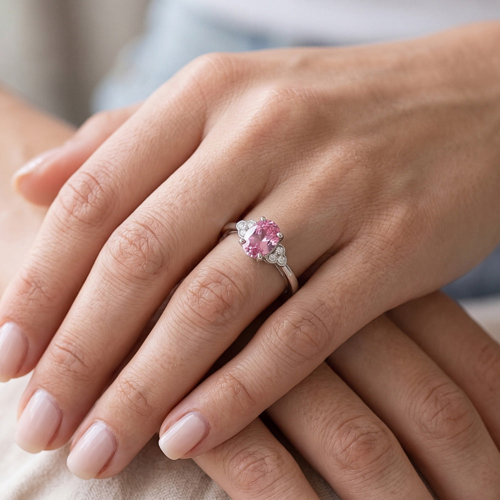 Anello Di Fidanzamento Con Zaffiro Rosa