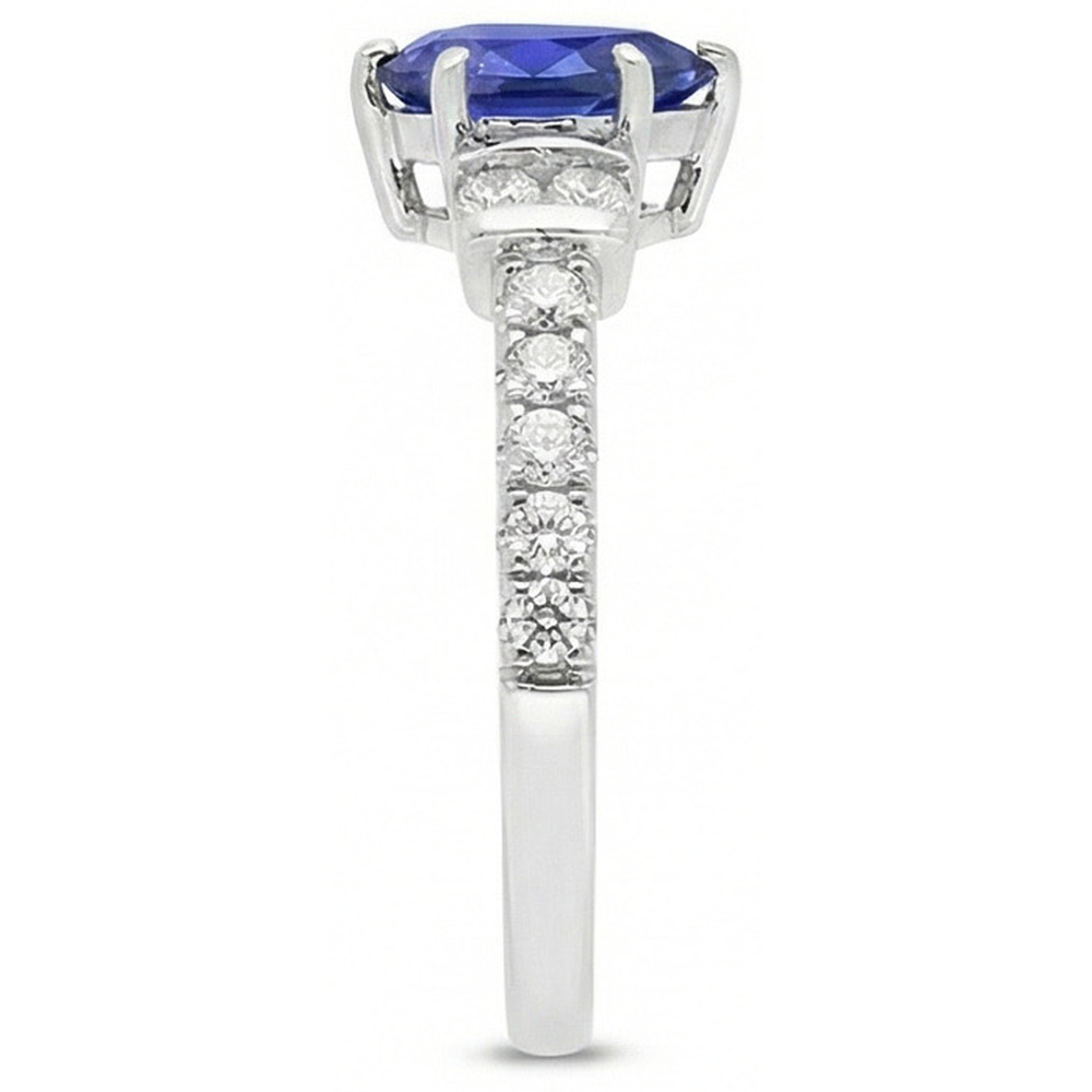 vero round diamante 2.50carati anello vista di profilo