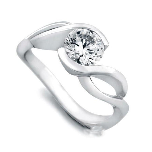 Anello Di Fidanzamento In Oro Bianco 14K Con Taglio Rotondo Da 2.75 Ct E Vero Diamante Novità