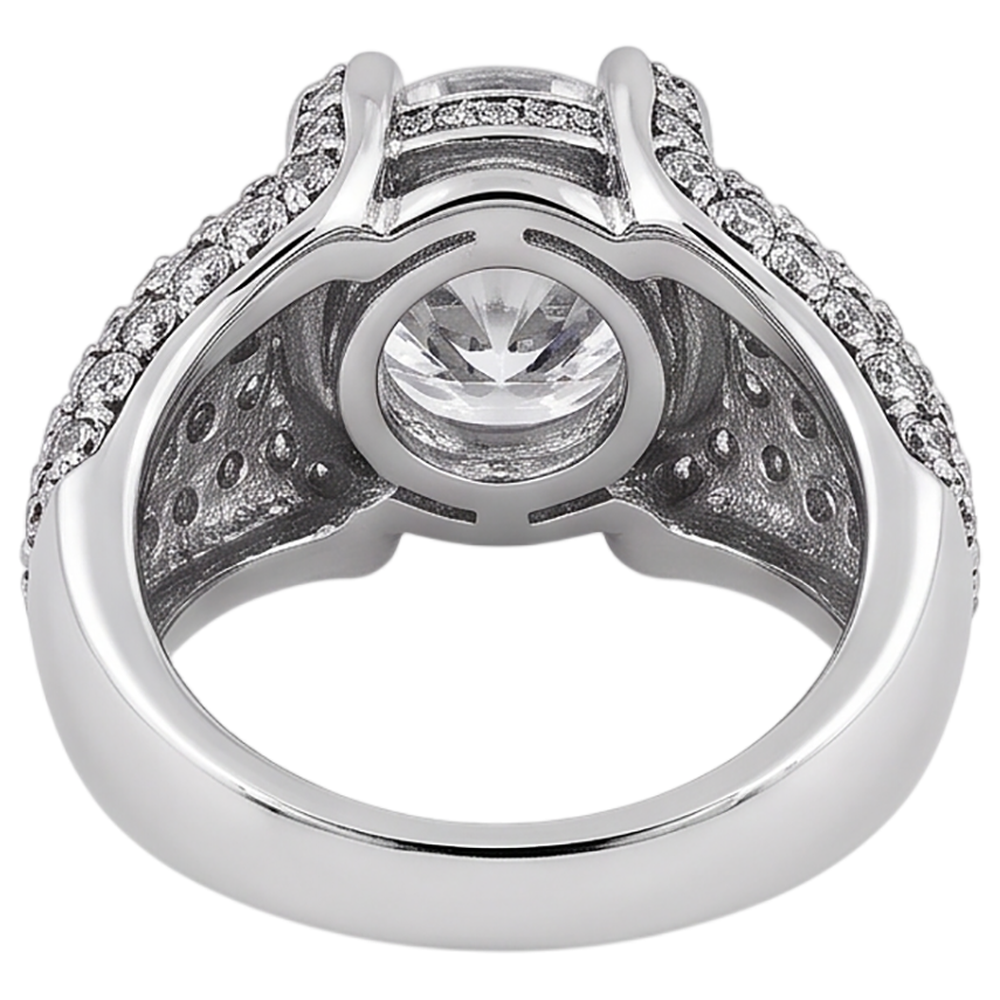 Anello Di Fidanzamento In Oro Bianco 14K Con Vero Diamante Naturale Autentico ( non creato in laboratorio ) Da 4 Carati