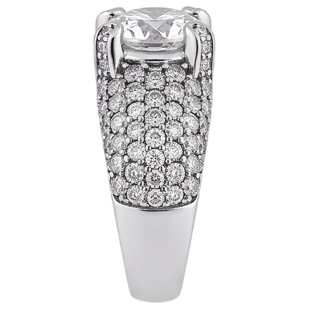 Anello Di Fidanzamento In Oro Bianco 14K Con Vero Diamante Naturale Autentico ( non creato in laboratorio ) Da 4 Carati