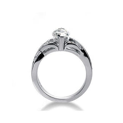 Anello Di Fidanzamento In Oro Bianco Con Taglio A Marquise Con Naturale Diamanti Da 2.61 Carati