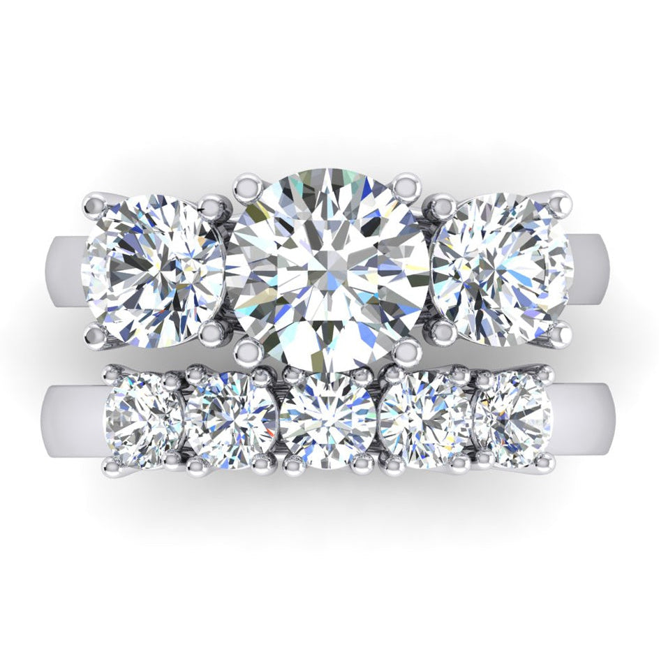 Anello Di Fidanzamento Matrimonio Set Oro Punte Di Vero Diamanti Rotondi
