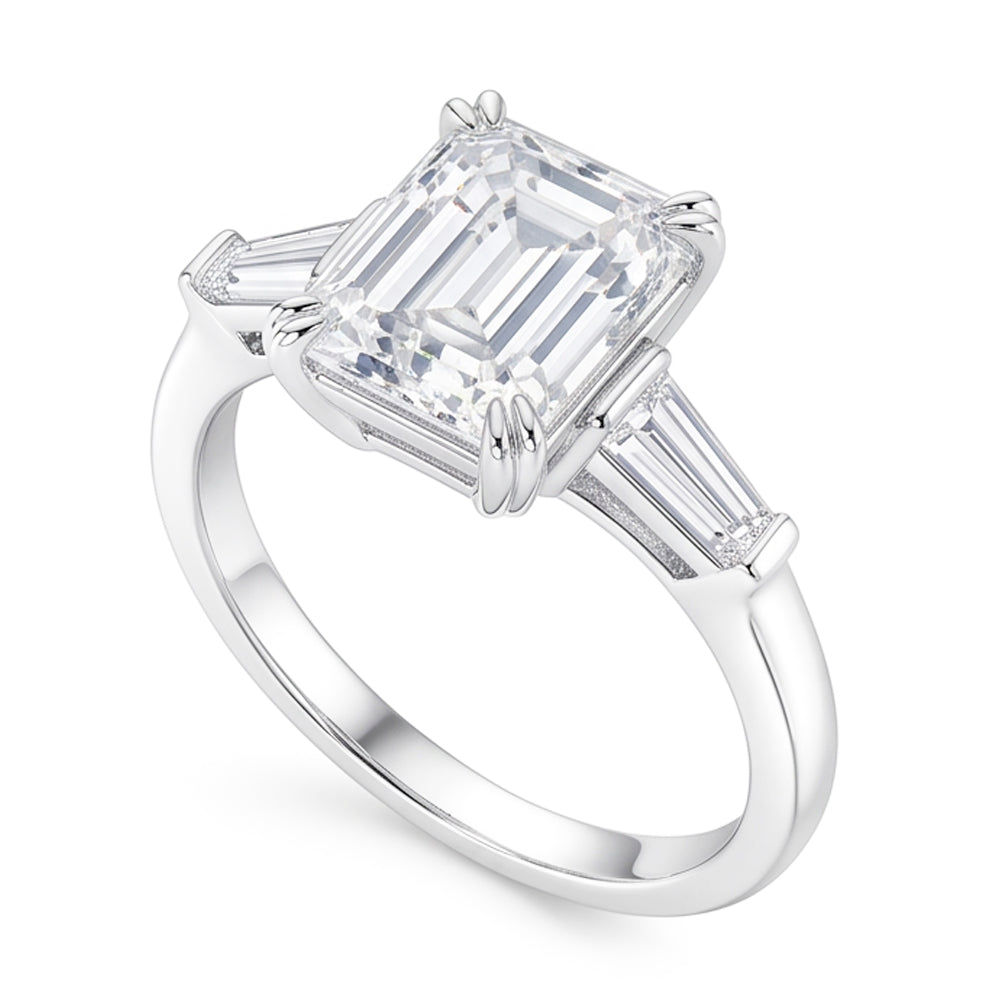 Anello Di Fidanzamento Reale Con Tre Genuino Diamanti Naturali Autentici ( non creati in laboratorio ) In Pietra 3,10 Carati Nuovo