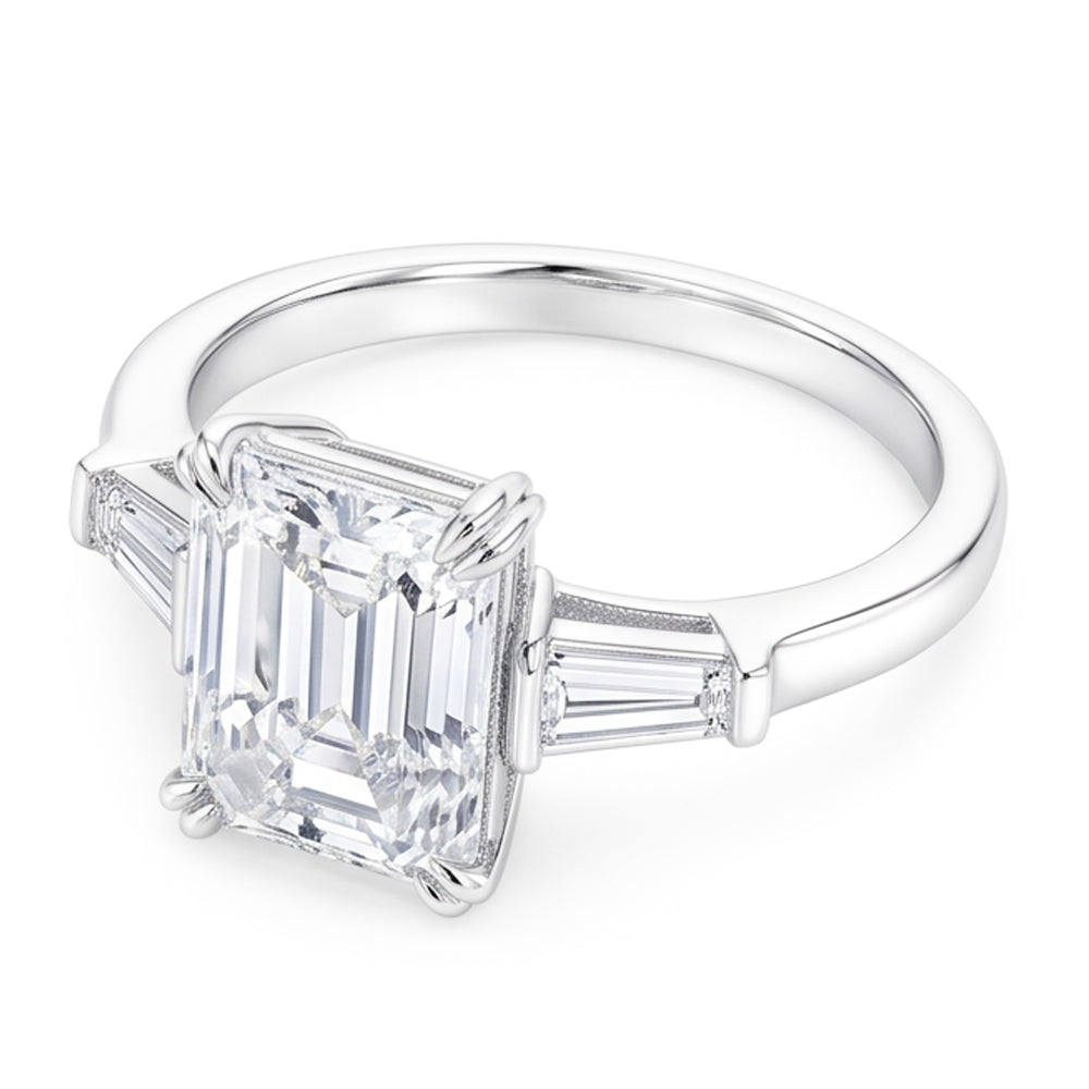 Anello Di Fidanzamento Reale Con Tre Genuino Diamanti Naturali Autentici ( non creati in laboratorio ) In Pietra 3,10 Carati Nuovo