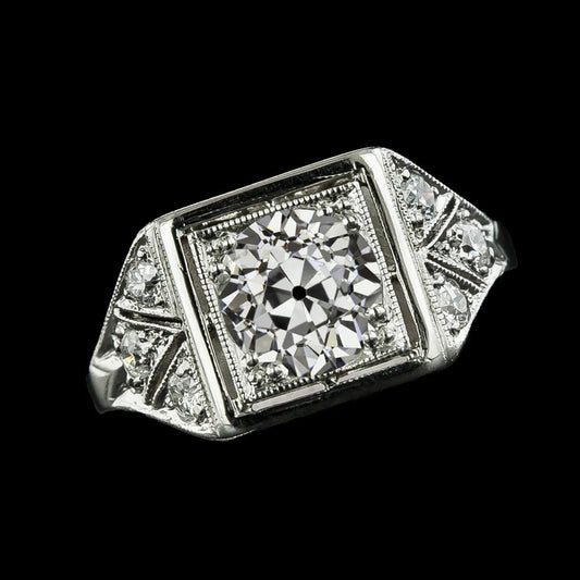 Anello Di Fidanzamento Rotondo In Oro 14K Con Vero Diamanti Taglio Miniera Vecchia 2.50 Carati