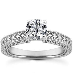 Anello Di Fidanzamento Solitario 1.90 Carati Vero Diamante Taglio Rotondo Oro Bianco 14K