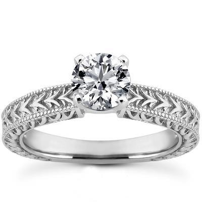 Anello Di Fidanzamento Solitario 1.90 Carati Vero Diamante Taglio Rotondo Oro Bianco 14K