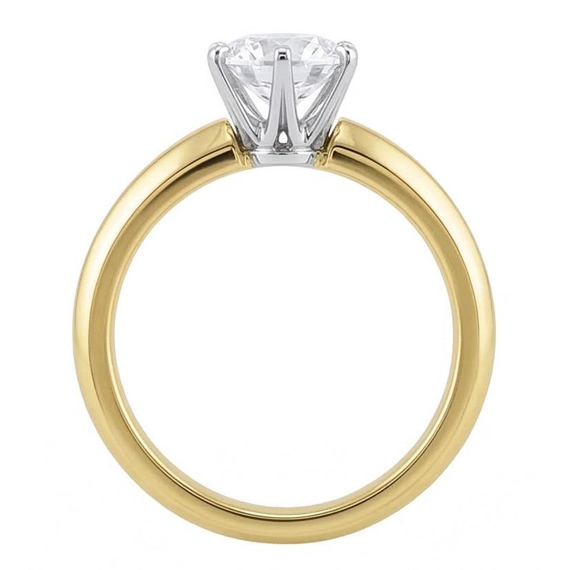 vero round diamante 1.50carati anello vista dall'alto