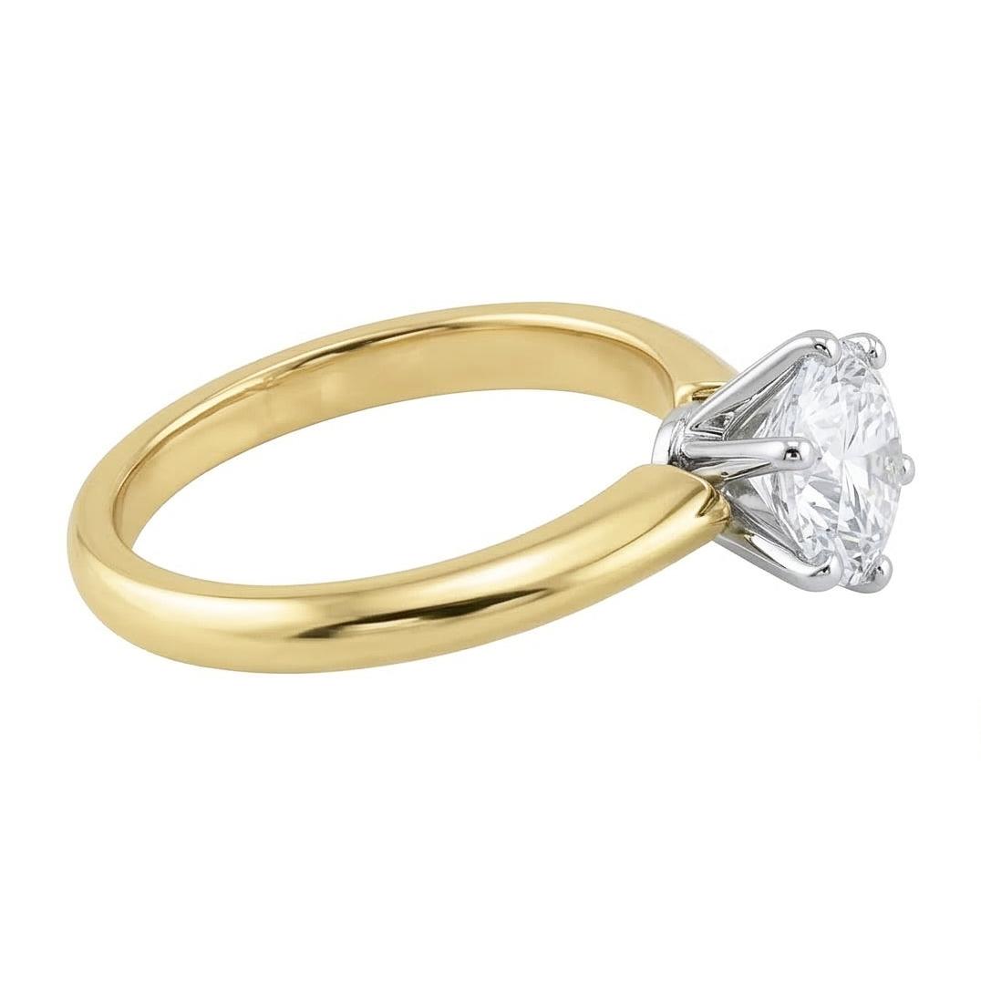 vero round diamante 1.50carati anello su bianco