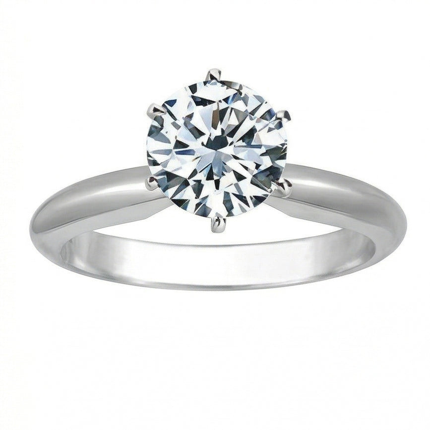 vero round diamante anello angolo laterale