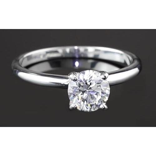 Anello Di Fidanzamento Solitario Con Genuino Diamante Rotondo 1.25 Oro Bianco 14K