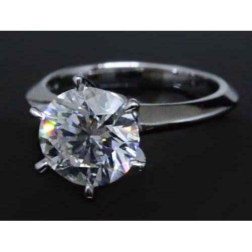 Anello Di Fidanzamento Solitario Con Genuino Diamante Rotondo Da 2 Carati
