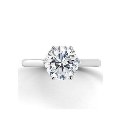 Anello Di Fidanzamento Solitario Con Genuino Diamante Rotondo Da 2.50 Ct