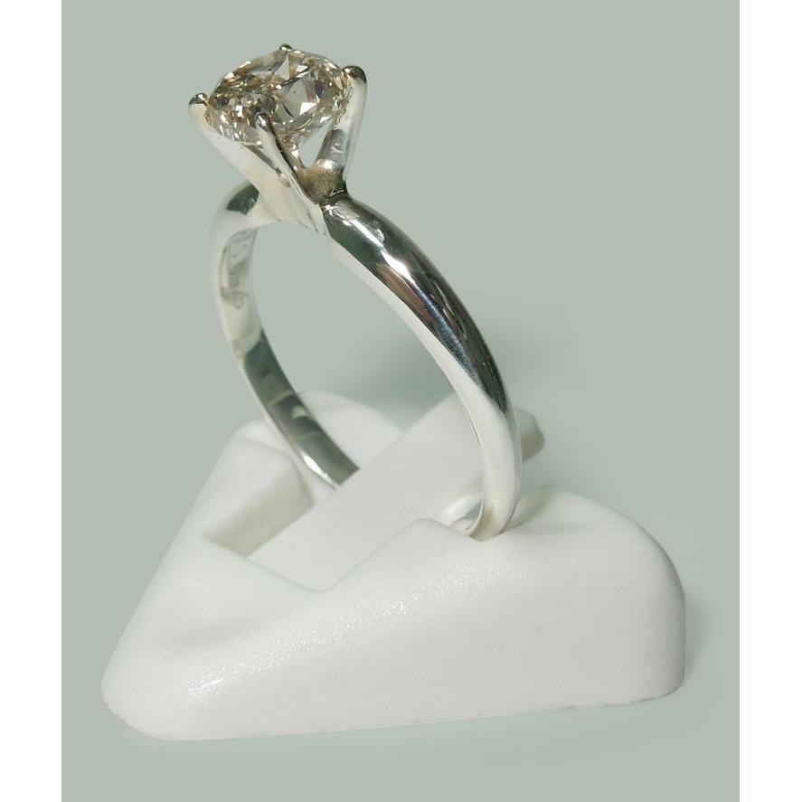 Anello Di Fidanzamento Solitario Con Naturale Diamante Luminoso Da 1.50 Carati Oro Bianco 14K