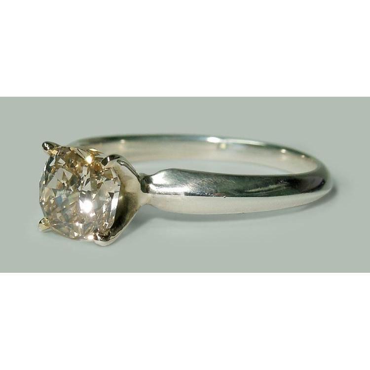 Anello Di Fidanzamento Solitario Con Naturale Diamante Luminoso Da 1.50 Carati Oro Bianco 14K