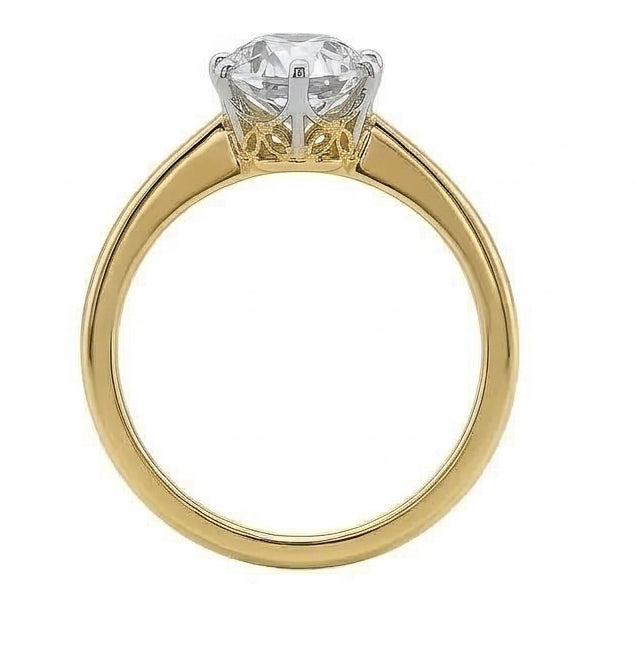 vero round diamante 1.50carati anello dettaglio ravvicinato