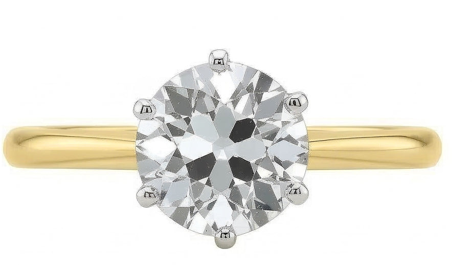 vero round diamante 1.50carati anello vista dall'alto