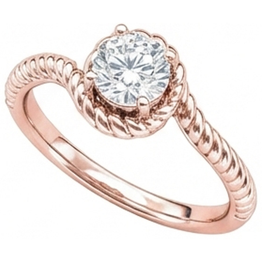 Anello Di Fidanzamento Solitario Naturale Diamante Naturale Autentico ( non creato in laboratorio ) Oro Rosa 1,75 Carati