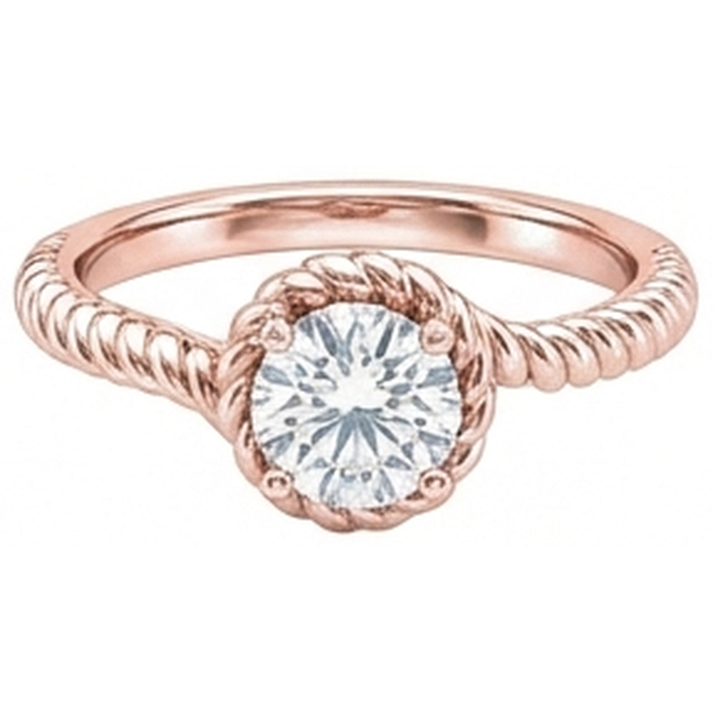 Anello Di Fidanzamento Solitario Naturale Diamante Naturale Autentico ( non creato in laboratorio ) Oro Rosa 1,75 Carati