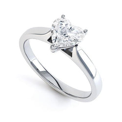 Anello Di Fidanzamento Solitario Naturale Diamante Taglio Cuore 1.75 Carati Oro Bianco
