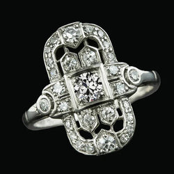 Anello Di Fidanzamento Stile Antico Con Vero Diamanti Tondi Taglio Vecchio 3 Carati