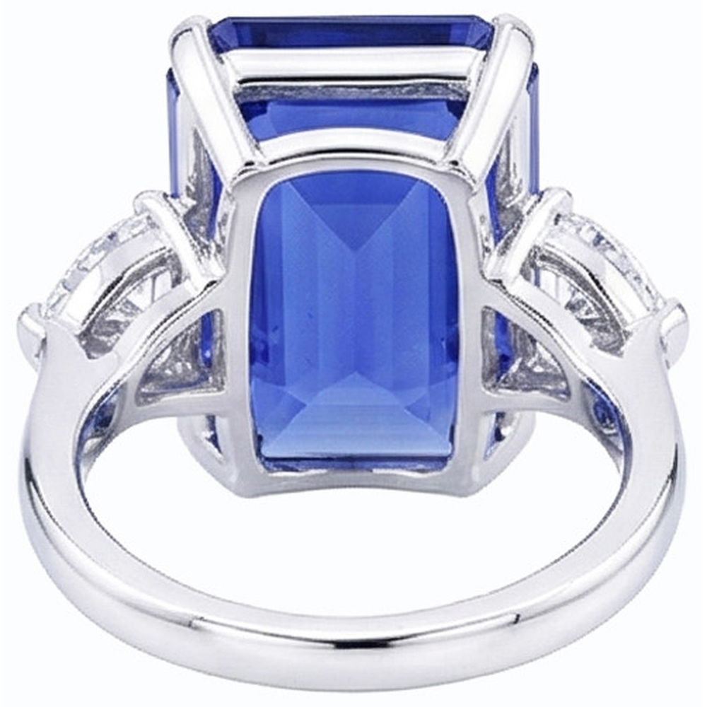 vero emerald diamante 3.50carati anello vista di profilo