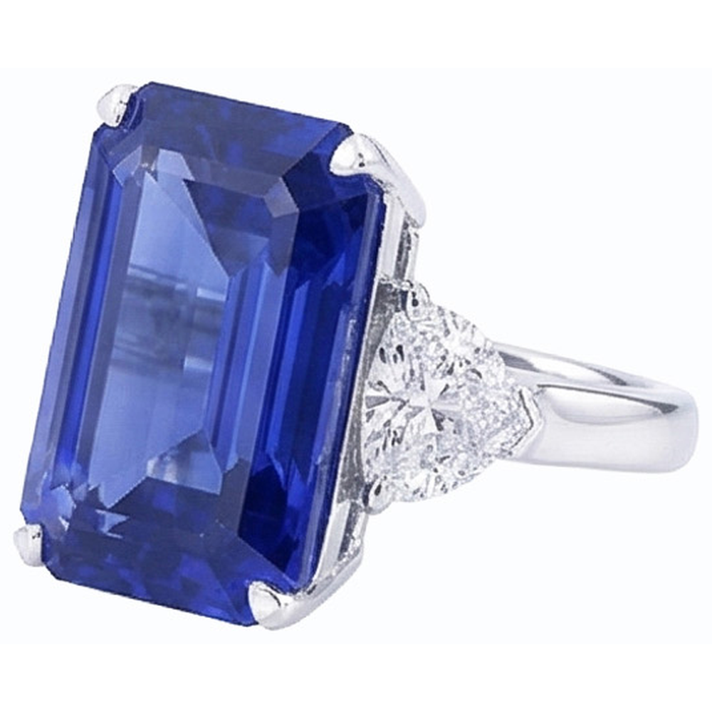 vero emerald diamante 3.50carati anello vista dall'alto