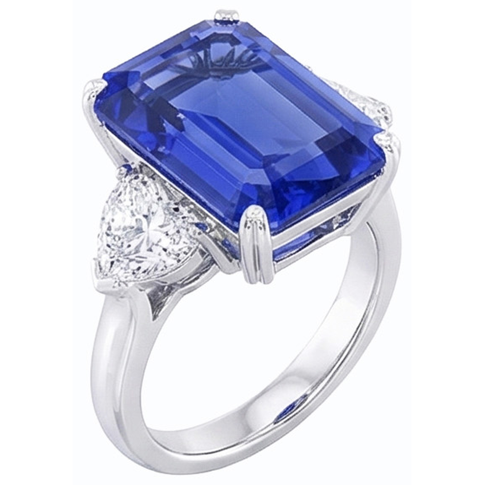 vero emerald diamante 3.50carati anello vista frontale