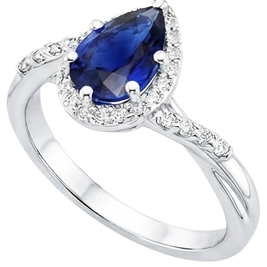 vero pear diamante 5carati anello angolo laterale